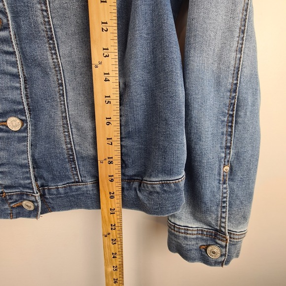 Vintage America Blues Womens Denim Jacket Size Large Medium Wash Everyday Layer - Picture 7 of 8